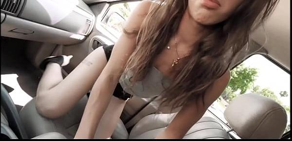  Petite Teen Stepdaughter Uma Jolie Pleasures Stepdad In His Car For His Credit Card POV